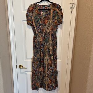Boho Floral Smock Waist Dress